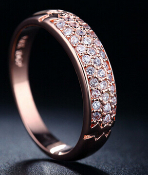 

Rose Gold Color Diamond Ring For Women High Quality Luxury Wedding Rings Party Gift New Wholesale