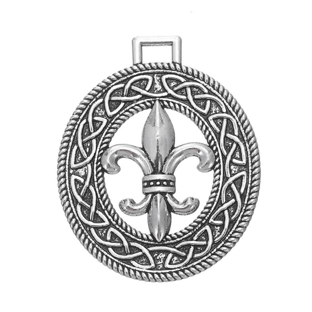 Pendentifs Argent Tibétain Fleur De Lis Charmes pour Neckalce DIY Bijoux En Gros 5pcs / lot