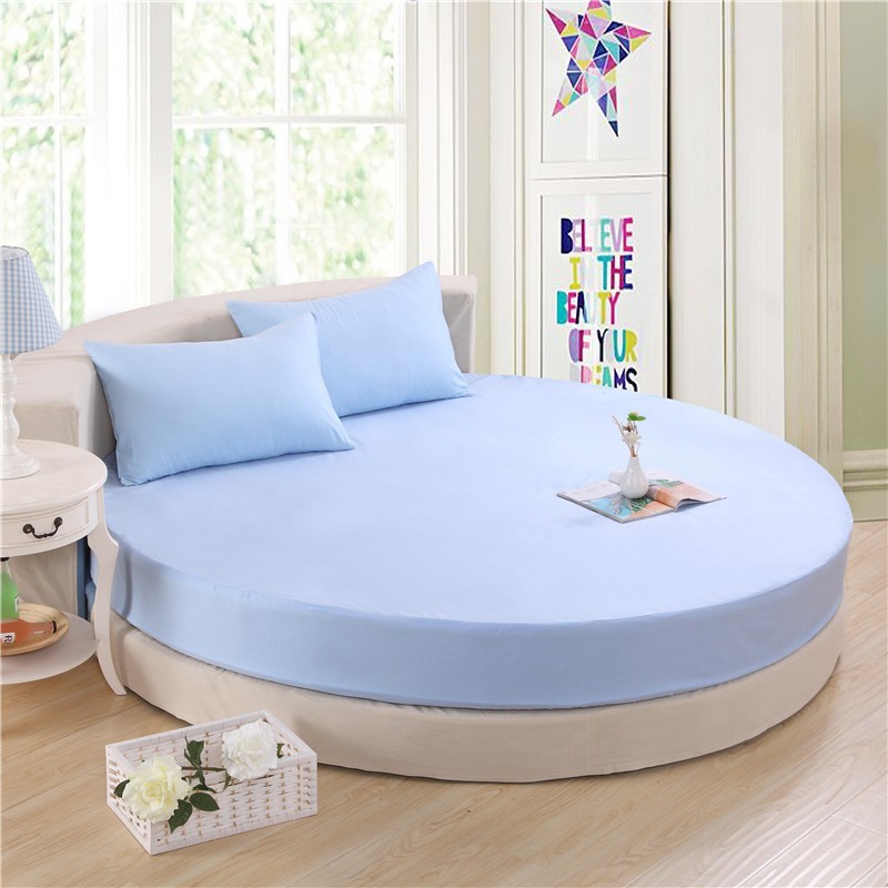 sunnyrain 3 piece solid color 100 cotton round fitted sheet set round fitted sheet