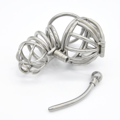 

New Sexy Mens Male Chastity Device Belt Restraint Bondage Fetish Urethral Tube #E54