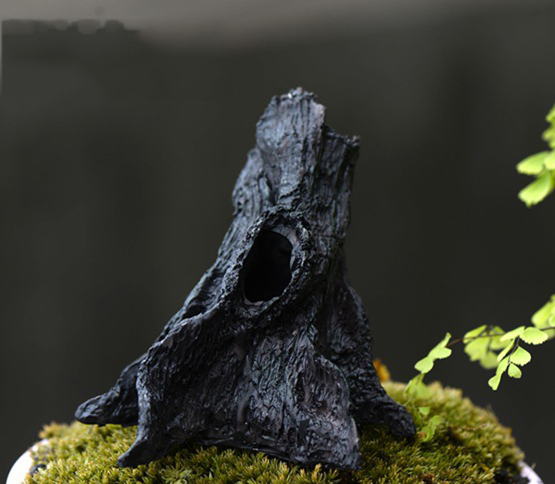 

1pcs Hollow stumps figurines for home decoration fairy garden miniatures mini gnomes moss terrariums decor resin crafts