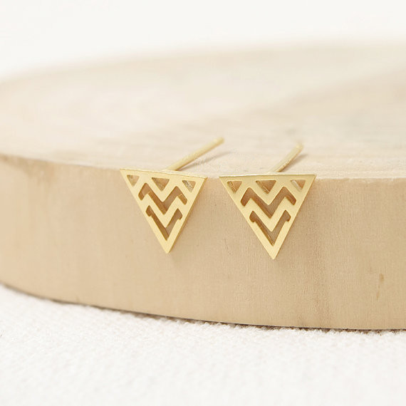 2016 nouvelles boucles d'oreilles de mode, triangles de géométrie et boucles d'oreilles de vague en gros livraison gratuite femmes vacances meill