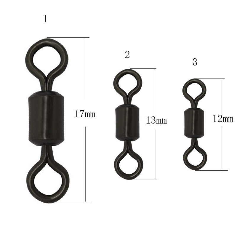 INFOF 200pieces/lot Carp fishing swivels Rolling Fishing Lengthen Swivels carp fishing tackle Accessories connector-image-381114389