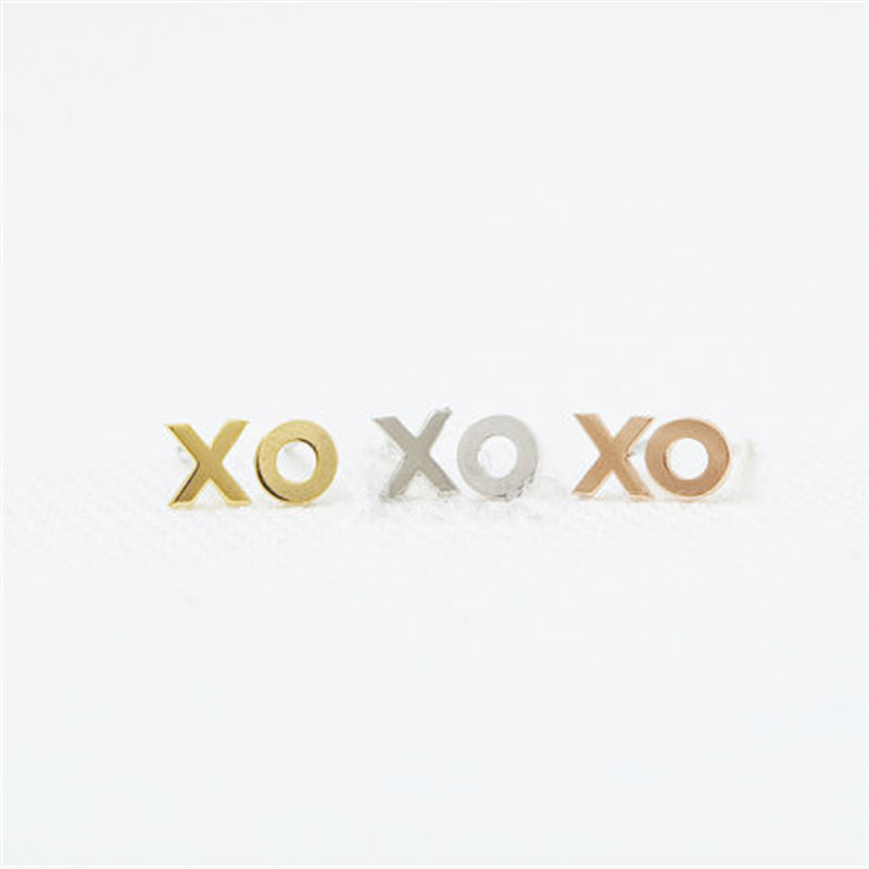

Fashion "XO" stud earrings,18K Gold Plated/Silver plated XO stud earrings for women wholesale free shipping