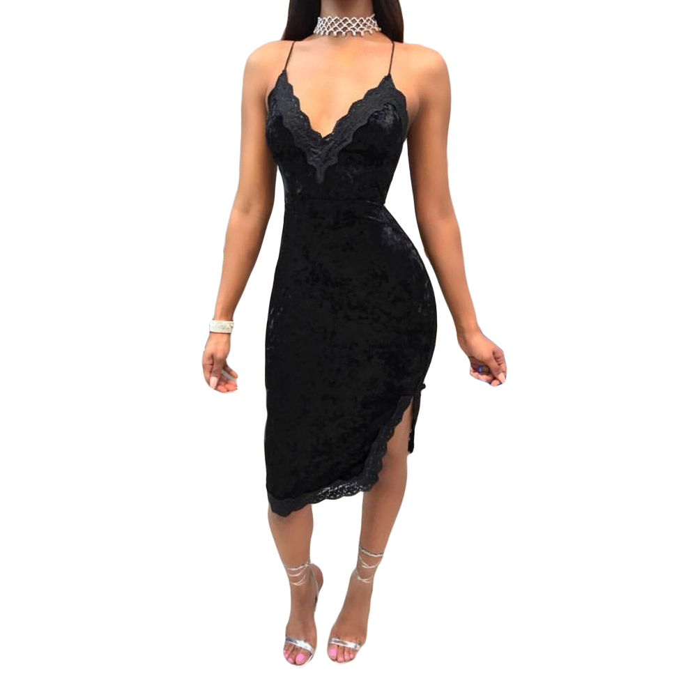 

Summer Strap with Halftone Split Bandage Bodycon Dresses Dress Black Vestidos Hollow Out Femme Robe Party Night Club Dress, Black;gray