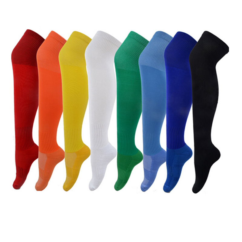 

Wholesale-Fashion 5 colors New Men Pure Color Ankle Long Over Knee Football Baseball Athletic Sports Socks, Black