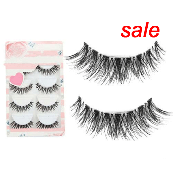 50 Pairs Of Women Black Cross False Eyelashes Soft Long Fake Eye Lashes Extension Makeup Beauty Tools Natural Long Eyelashes-image-377613449