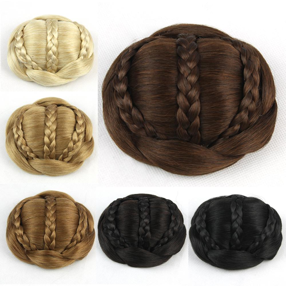 

Wholesale-Hair Piece, Braided Clip In Hair Bun, Hair Chignon, Donut Hair Roller, Color 1003