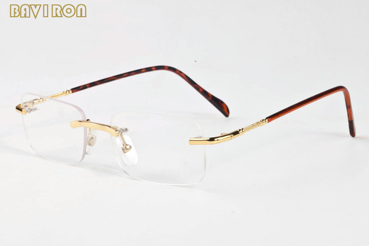 

with box 2017 rimless sunglasses gold silver metal filaments clear lens glasses for men women light sunglasses lunettes de soleil