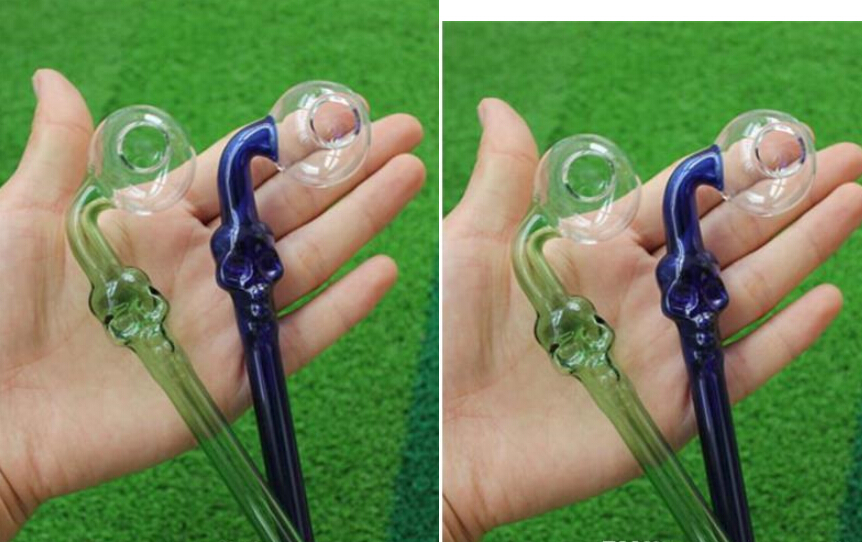 

New 15.5cm different color Curved Glass Oil burners Glass Pipes with skeleton glass balancer color random delivery