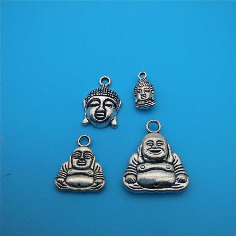 

Mixed Tibetan Silver Buddha Head And Statues Charms Pendants Jewelry Making Bracelet Necklace Fashion Popular Jewelry Accessories DIY V153