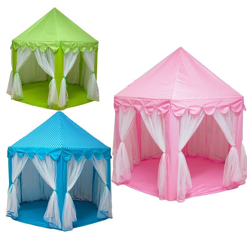 Kids Play Tents Prince and Princess Party Tent Children Indoor Outdoor tent Game House Three Colors with 1M LED Light-image-386199598
