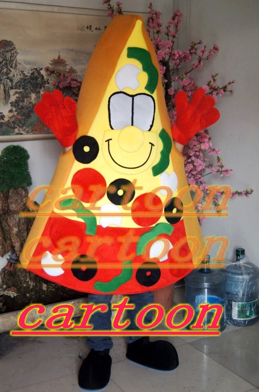 

Hot high quality Real Pictures Deluxe Pizza Sandwich mascot costume fancy carnival costume free shipping, Yellow