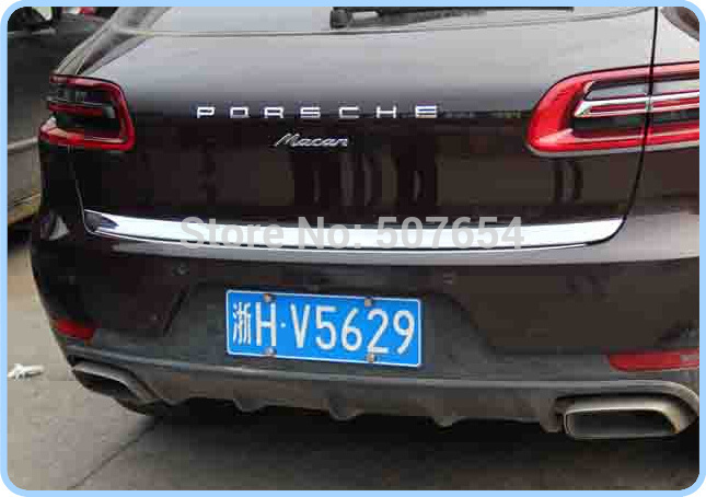 Garniture de coffre arrière en acier inoxydable de haute qualité, garniture de hayon, feu arrière brillant pour Porsche macan 2014