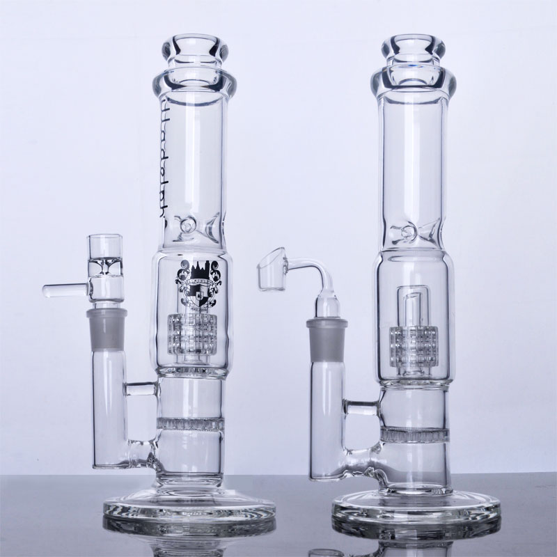 

Straight Glass bong Water Smoking Pipe Honeycomb Birdcage inline perc glass pipes with 14 mm female joint
