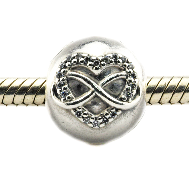 Fits for Pandora Bracelet Original 925 Sterling Silver clip beads Infinity Heart Clip with clear CZ 2016 new Autumen jewelry 1PC/lot