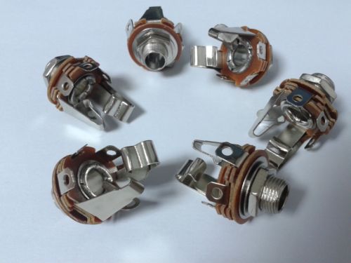 

100pcs 1/4" 6.35mm stereo female jack with switch socket TRS PANEL connector