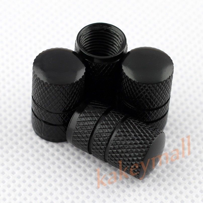 Válvula de aire de Skoda VRS Negro Brillo Polvo Tapas tapones de rueda neumático de coche PC X 4