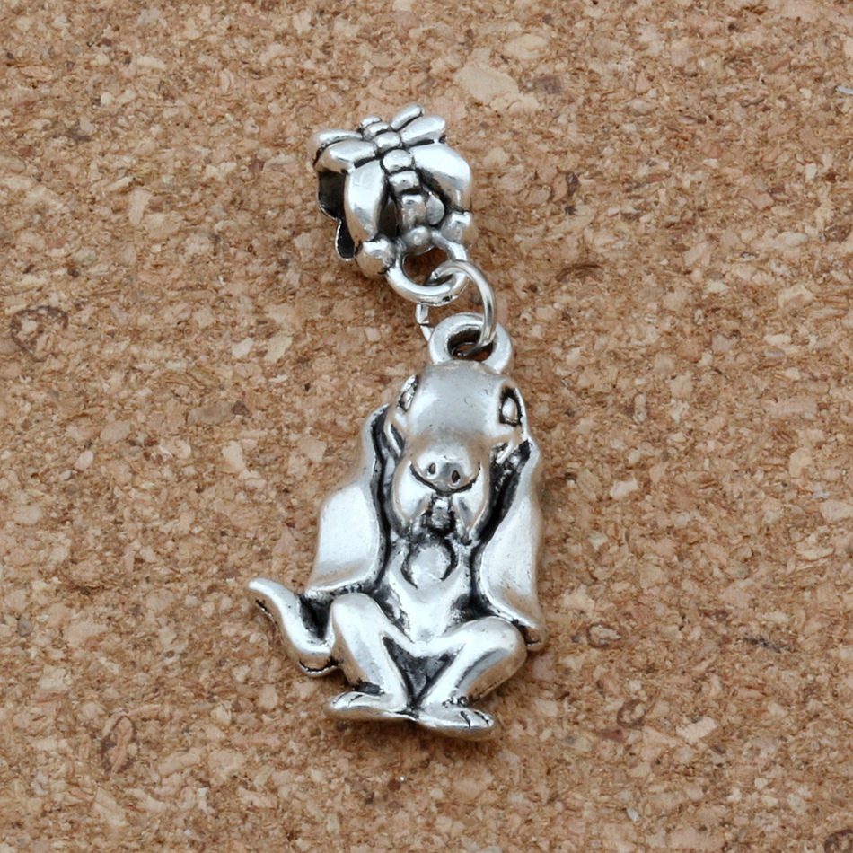 

100pcs Ancient silver Basset Hound Dog Animal Puppy Charm Pendant For Jewelry Making Bracelet Necklace DIY Accessories