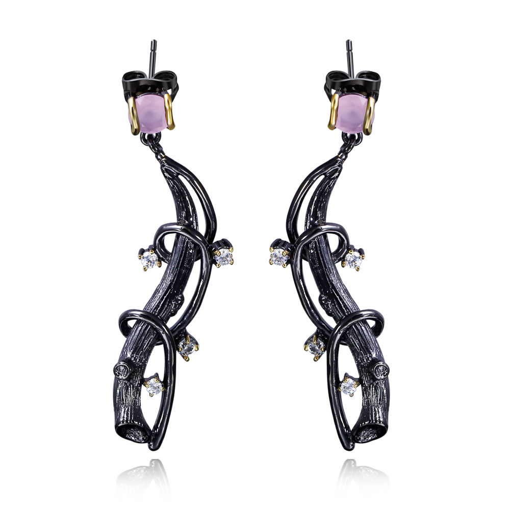 

Hot Selling Celebration party Earrings Black Bamboo Earrings For Women Elegant Jewelry