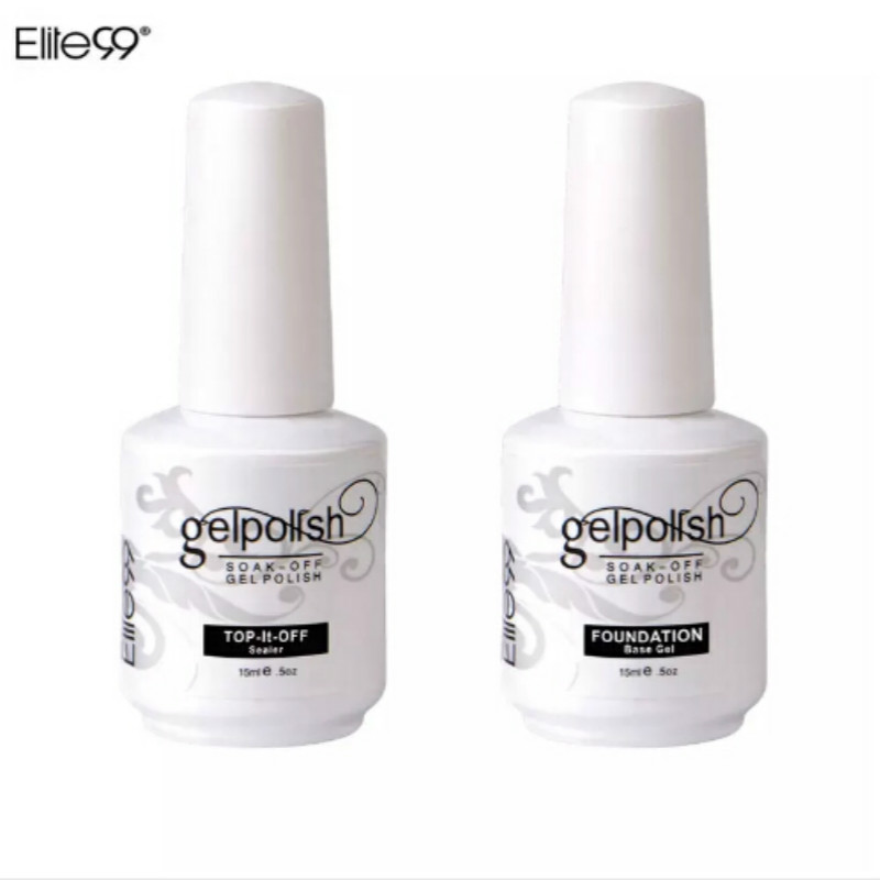 

Elite99 15ml Nail Art Decorations Gel Nail Polish Foundation for Art Beauty LED Lamp Needed Top And Base Coat UV Gel Nail, As pic