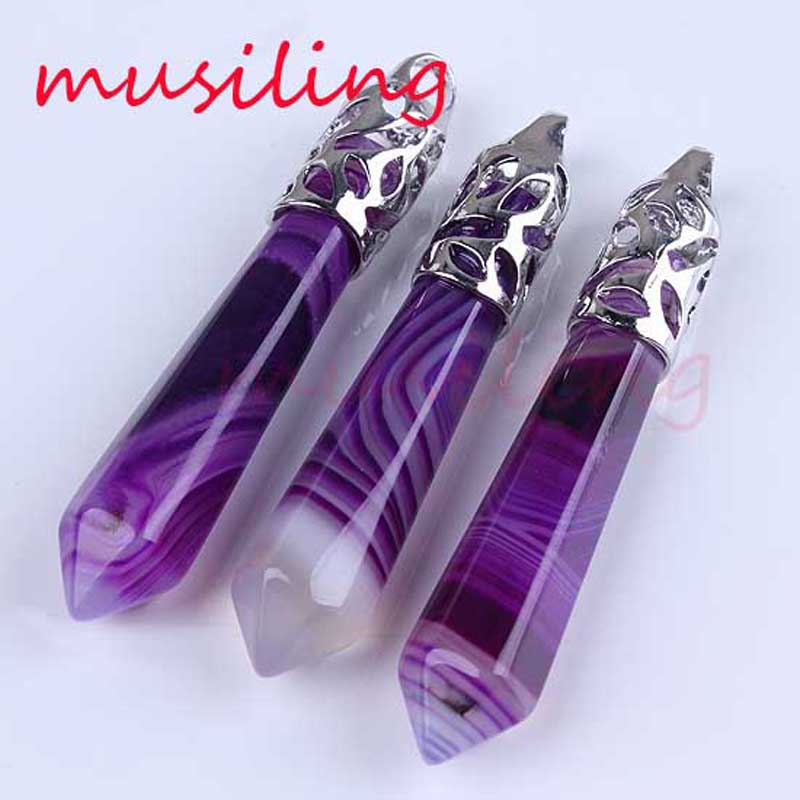 

Pendants Pendulum Natural Gem Stone Amethyst Rose Quartz Lapis Lazuli Opal etc Hexagon Prism Accessories Fashion Charms Amulet Jewelry