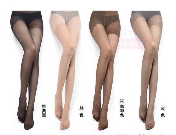 

Slim sexy pantyhose cored stockings Female stockings 4 color options individually wrapped 12pair, Black