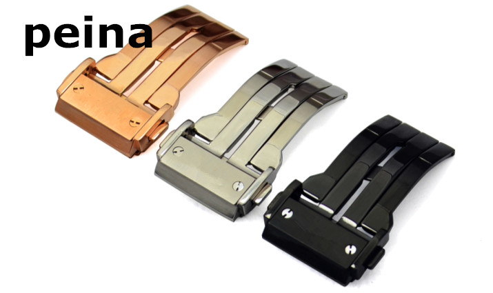 

20 mm 22 mm 24 mm New High Quality stainless steel watch clasp clasp, Black;brown