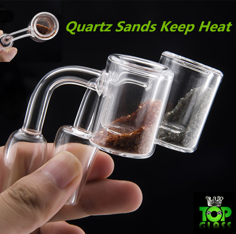 

Quartz Thermal Banger with Quartz sands nice color keep heat well 10mm 14mm 18mm Double Tube Quartz Thermal Banger