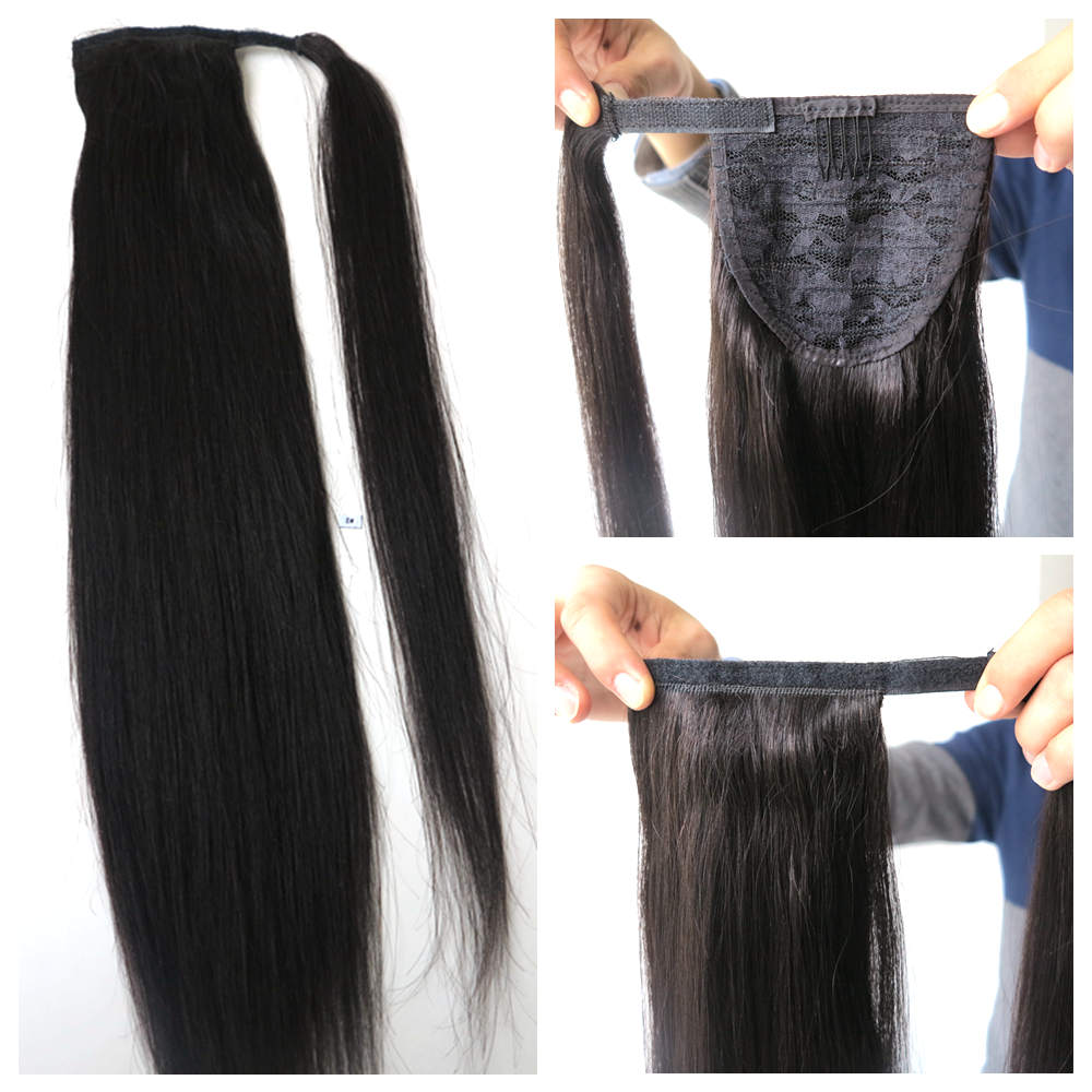 

Fashion Human Hair Ponytail Extensions Human Hair Ponytail Hairpieces Straight Ponytail Human Hair 20inch
