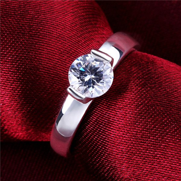 

925 silver plate Glossy Diamond Ring GSSR603 Factory direct sale brand fashion sterling silver plated finger rings