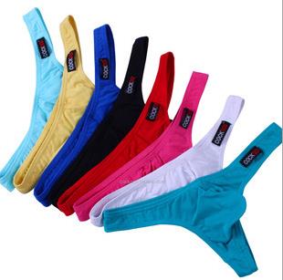 

1PCS Cocksox men's underwear Mens Sexy Underwear Briefs Cocksox G String Male Panties U Convex Men Thongs 8 color Free shipping, Black;brown