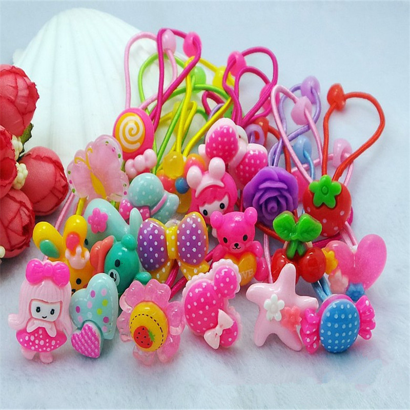 

Wholesale- Rushed 20 Pcs Baby Girls Headband Hair Elastic Bands Scrunchy Ponytail Holder Accessories Flower Pattern Ties, As pic