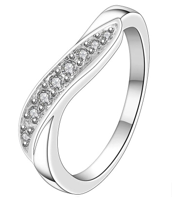 

925 sterling Silver Crystal Ring For Women Simplicity Noble Girl Gift New Hot Wholesale Cute Korean Style