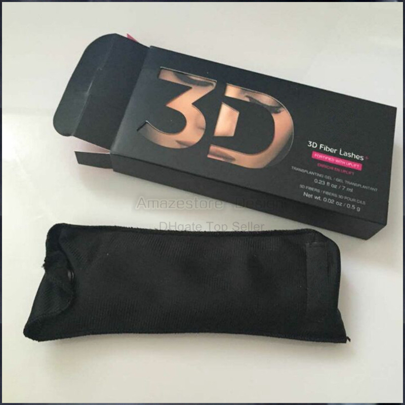 

Hot 1030 3D Fiber Lashes Plus MASCARA Set Makeup lash eyelash double mascara dhl Free 2pcs=1set=1box, Black