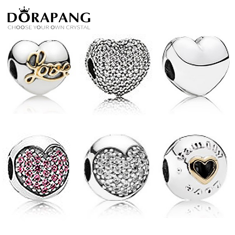 

DORAPANG 100%925 Sterling Silver Love type Fixed buckle Safety clip charm Bead Collocation Bracelet DIY bangle Factory wholesale