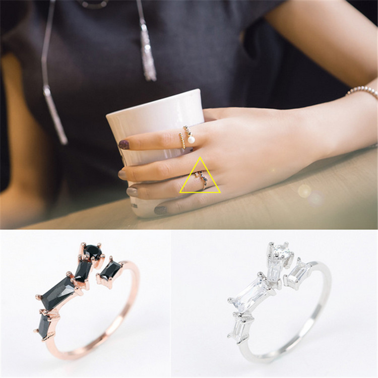 

925 Fits European Jewelry gemstone Silver Rings Brand Fashion Finger Rings High Quality Open women ring Antiallergic 1.58g