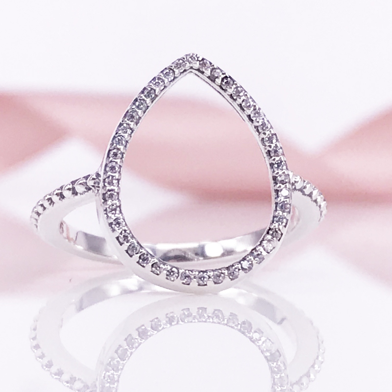 Teardrop Silhouette Ring Brand Original Top selling 925 Sterling Silver Ring Fit Suit Women fine jewelry 196253CZ ring