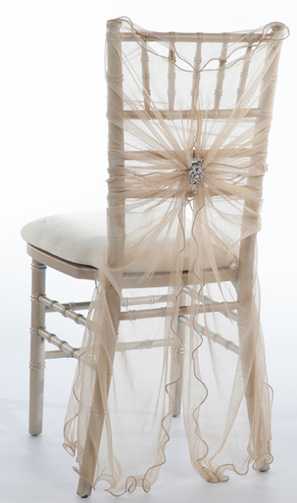 

Custom Made 2016 Feminine Tulle Chair Covers Cheap Crystals Chair Sashes Romantic Wedding Decorations Wedding Supplies 55, Orange