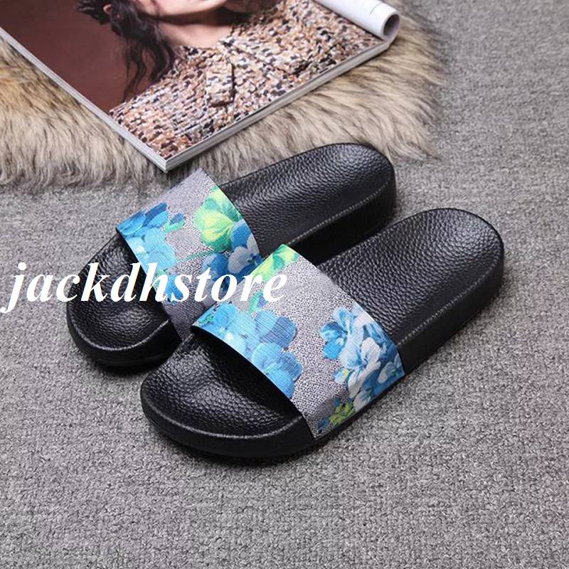 

hotsale mens and womens fashion blue flower blooms print slide sandasl flip flops with Molded rubber footbed, Graffiti pink