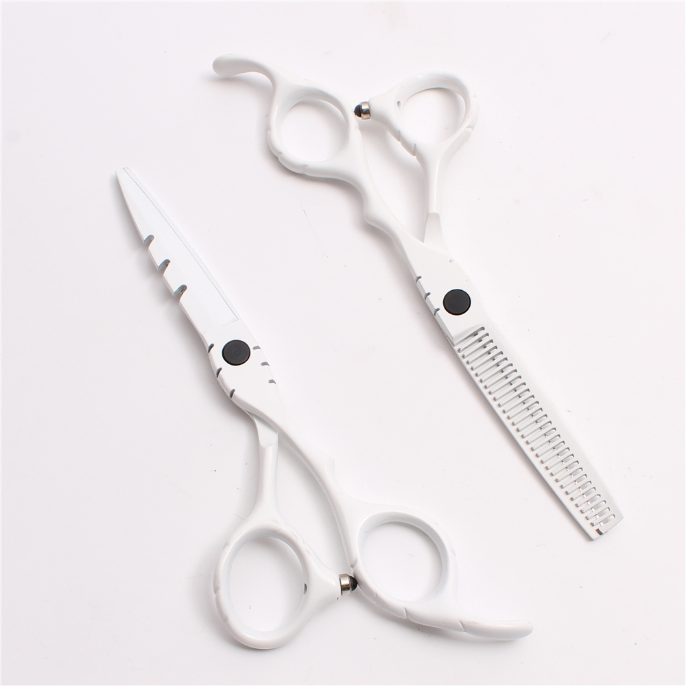 

C1010 6" Japan Customized Logo White Professional Human Hair Scissors Barber's Hairdressing Scissors Cutting Thinning Shears Styling Tools