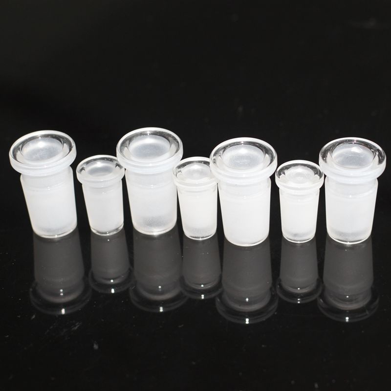 

2 Style Glass Reducer low profile Adapter 14 male to 10 female Frosted Borosilicate Glass Connector Downstem Slit Diffuser