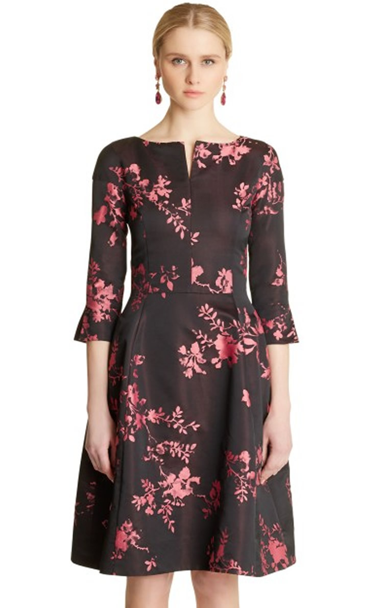 

Flower Print Women A-Line Dress V-Neck Casual Dresses 094A708, As pictures