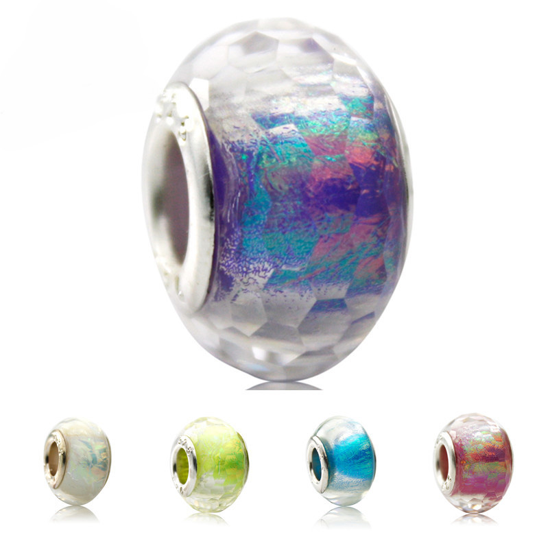 

New Arrival Brilliant European Fashion Charms Murano Glass Beads Fit pandora Style Charms Bracelets for Women DIY Jewelry Accessories, Black
