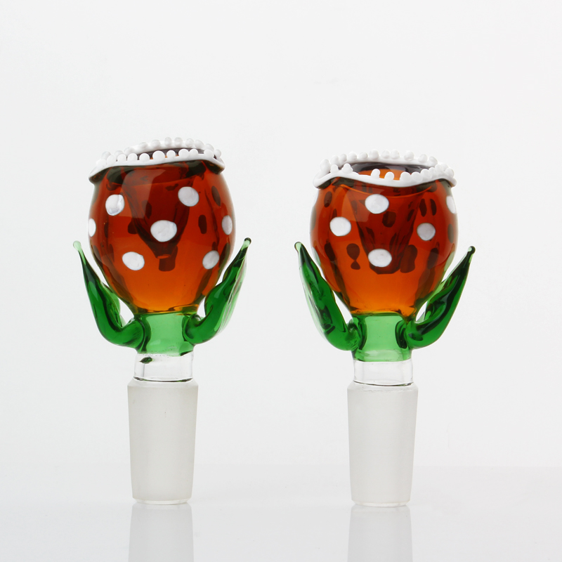 

HOT Glass bowl big mouth Man-eater flower joint 14mm or 18mm heady bong new design 14mm 18mm male bowls for smoking bong more color