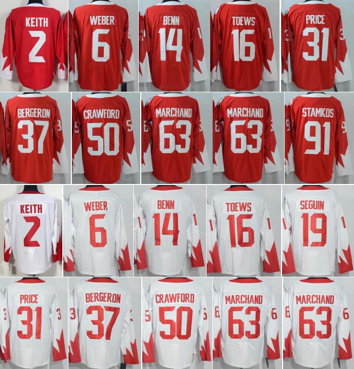 

2016 WCH 31 Carey Price World Cup Jersey Ice Hockey 16 Jonathan Toews 14 Jamie Benn 37 Patrice Bergeron 91 Steven Stamkos 2 Duncan Keith, Black;red