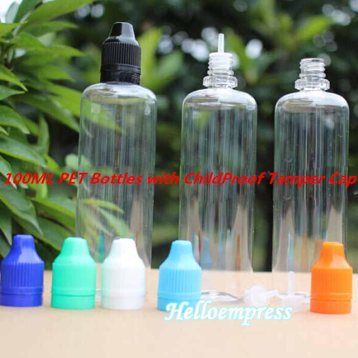 

Colorful Lids 100ml E liquid Empty Bottle PET Plastic Dropper Bottles with Long Thin Needle Tips Tamper Evident Seal and Childproof Caps