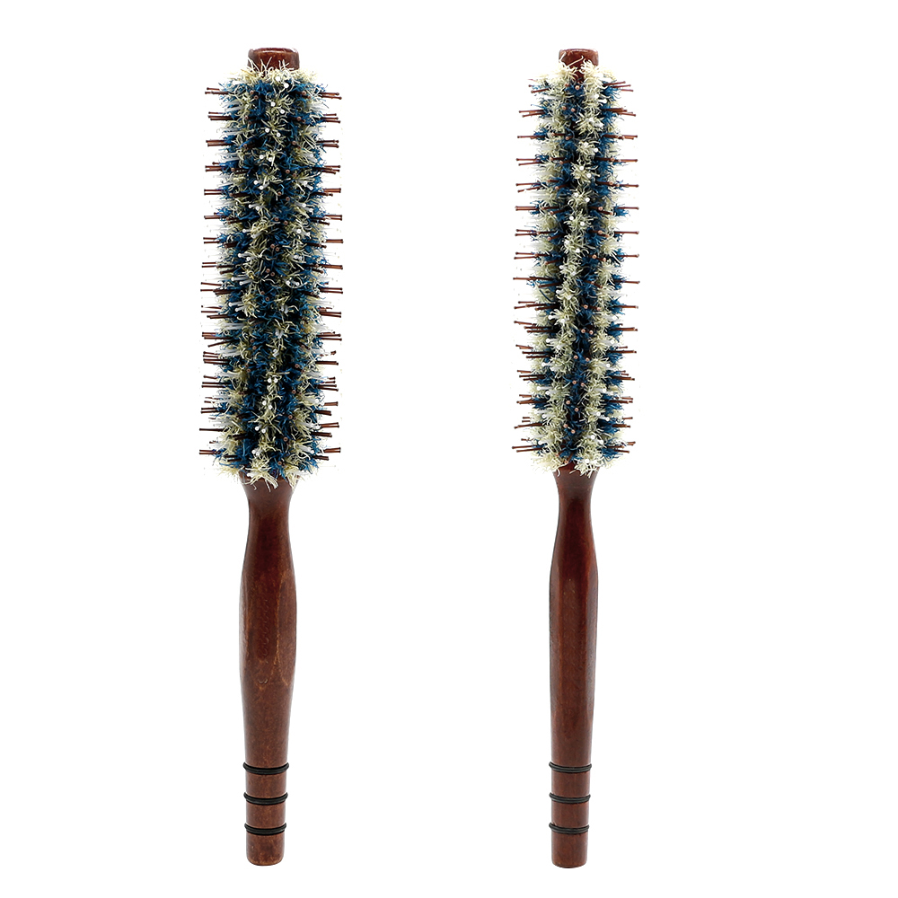 

Heat Resistant Hairdressing Wooden Hair Comb Nylon Hair Wood Handle Round Curl Brush Professional Salon Volume Hair Brush
