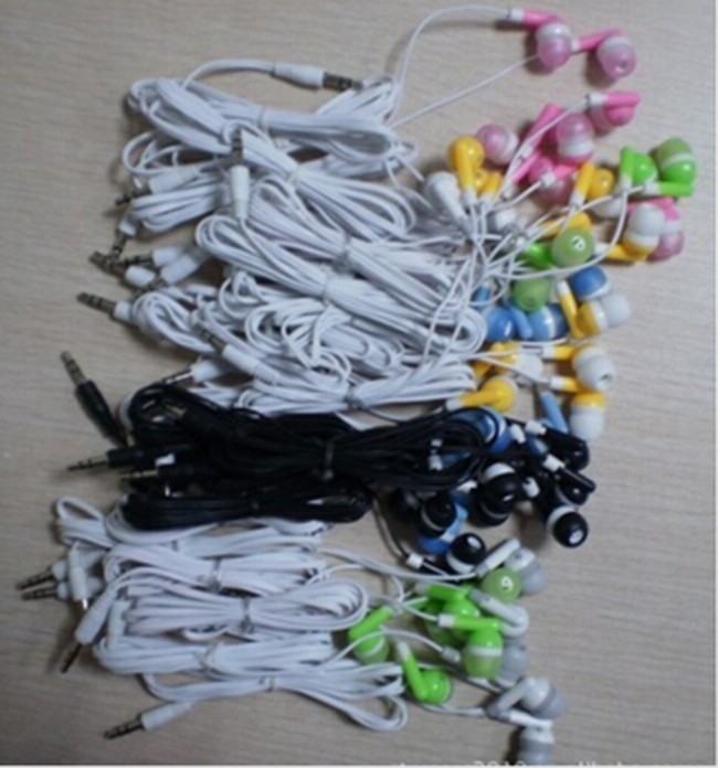 

disposable earphone Cheapest In ear Headphone for Moible phone 3.5mm Earbud For MP3 mp4 candy color, Please remark color