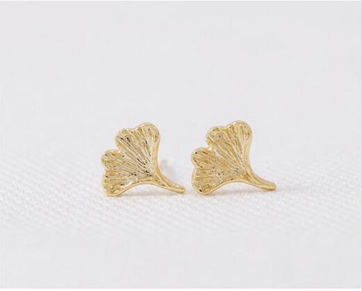 

Fashion ginkgo biloba stud earrings wholesale free shipping